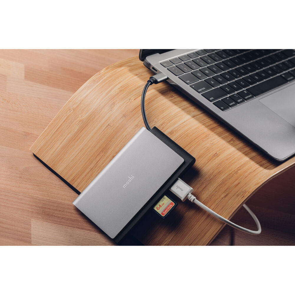 Портативный USB-хаб Moshi Symbus Mini 7-in-1. Порты: USB-C PD, HDMI, USB-A 3.1 Gen 1 x 2